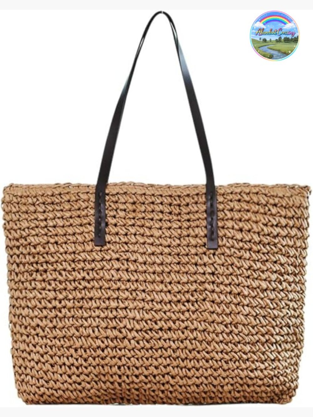 Straw Woven Tote Large Beach Handmade Weaving Shoulder Bag Purse